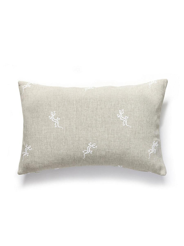 Scalamandre Gecko Outdoor Lumbar - Limestone Pillow