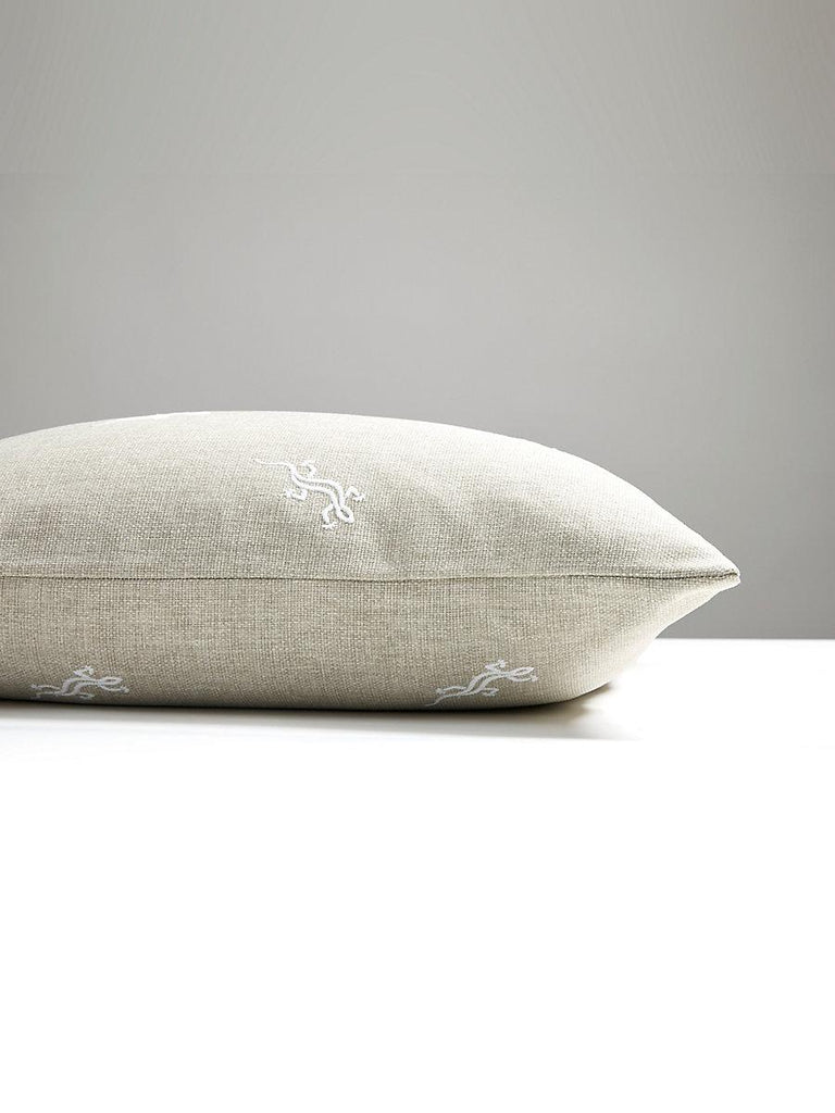 Scalamandre Gecko Outdoor Lumbar - Limestone Pillow