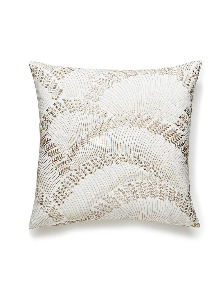 Scalamandre Lovegrass Embroidery Latte Pillow