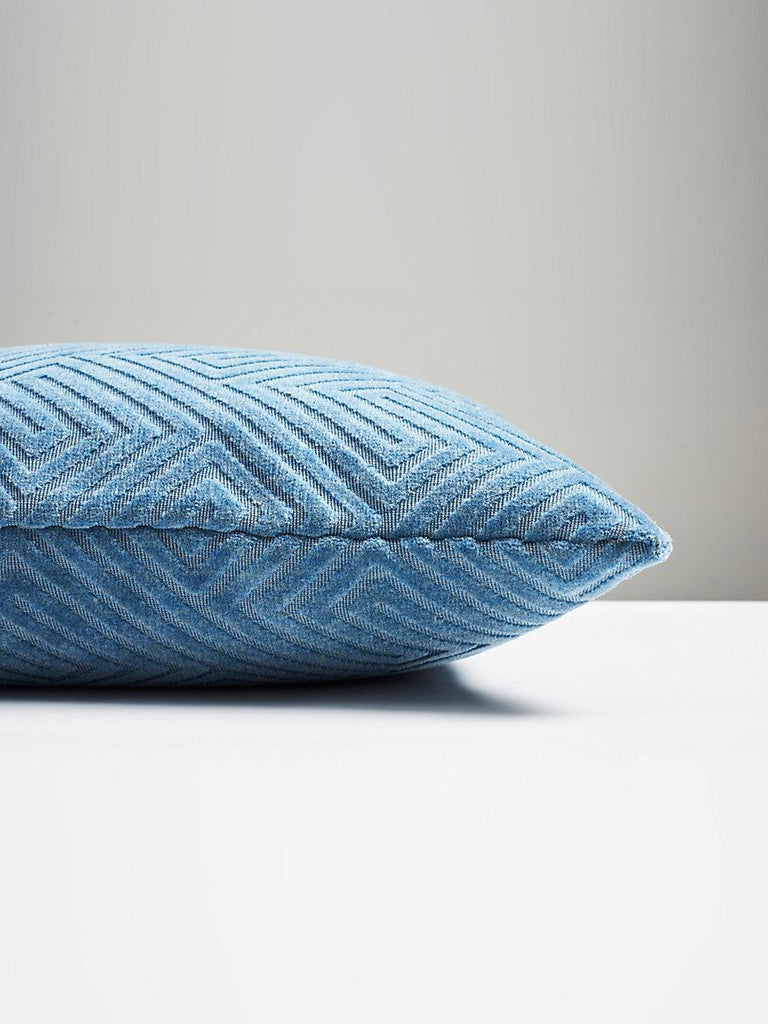 Scalamandre Meander Velvet Outdoor Denim Pillow