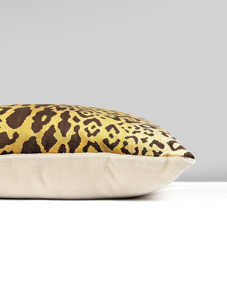 Scalamandre Leopardo Square - Gold / Beige Back Pillow