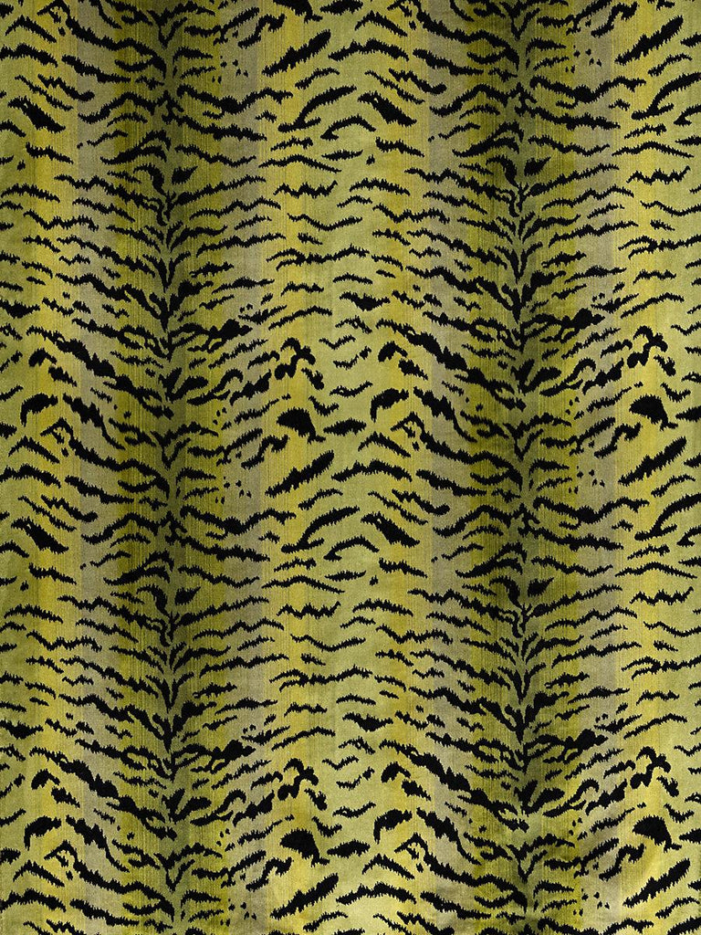 Scalamandre Tigre - Silk Greens & Black Upholstery Fabric