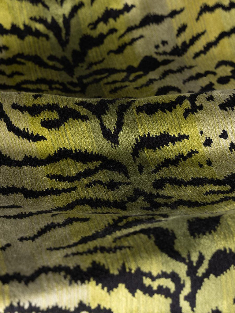 Scalamandre Tigre - Silk Greens & Black Upholstery Fabric