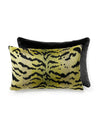 Scalamandre Tigre - Silk Lumbar 14 X 22 - Greens&Black/Black Pillow