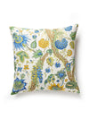 Scalamandre Fleurs Tropicales 22 X 22 - Blue And Gold Pillow