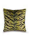 Scalamandre Tigre - Silk Square 22 X 22 - Greens & Black Pillow