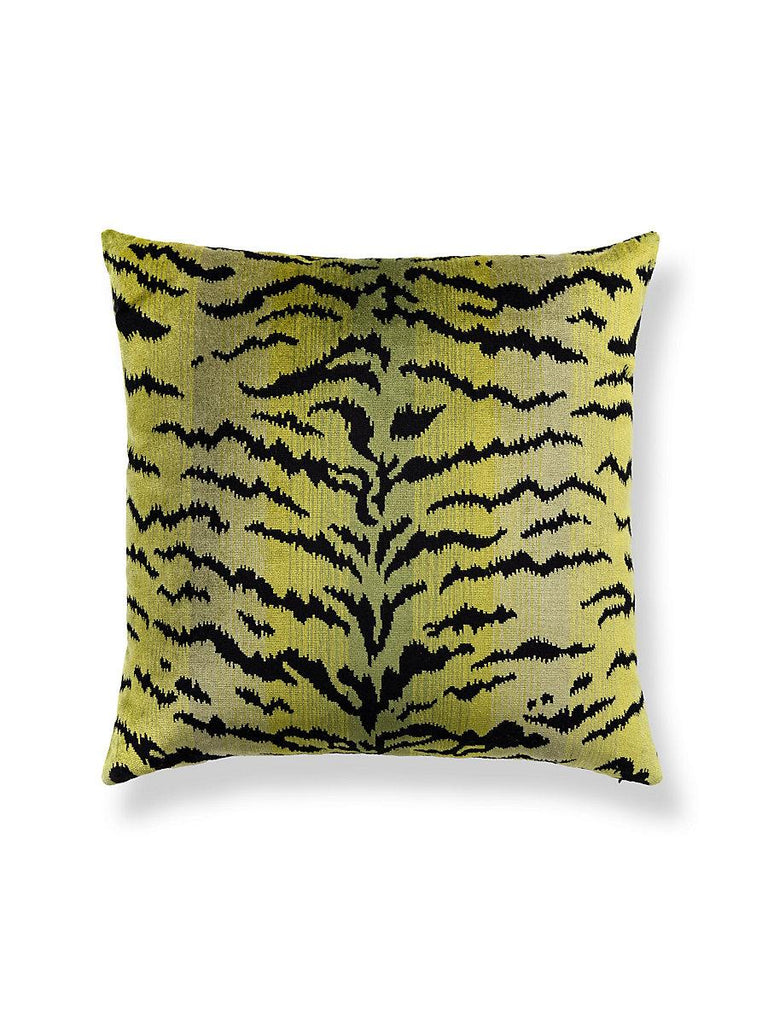 Scalamandre Tigre/Velvet Greens & Black / Chartreuse Pillow