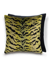 Scalamandre Tigre - Silk Square 22 X 22 - Greens&Black/Black Pillow