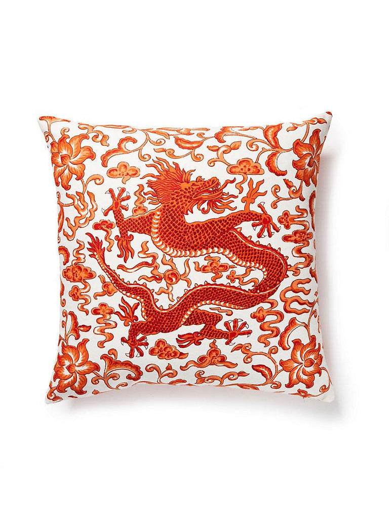 Scalamandre Chi'En Dragon Persimmon Pillow