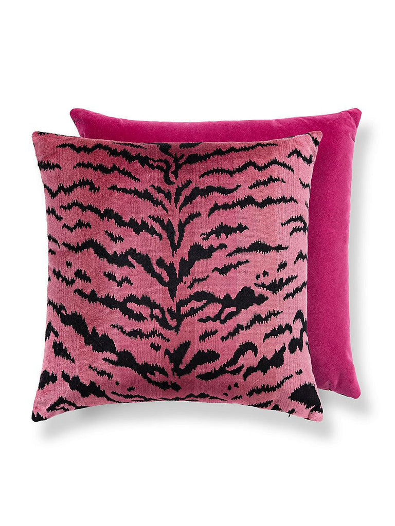 Scalamandre Tigre/Velvet Reds & Black / Fuchsia Pillow