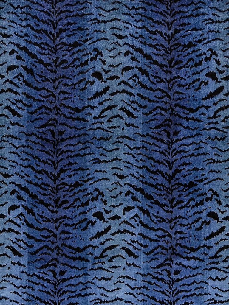 Scalamandre Tigre - Silk Blues & Black Upholstery Fabric