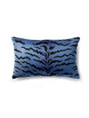 Scalamandre Tigre - Silk Lumbar 14 X 22 - Blues & Black Pillow