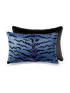 Scalamandre Tigre - Silk Lumbar 14 X 22 - Blues&Black/Black Pillow