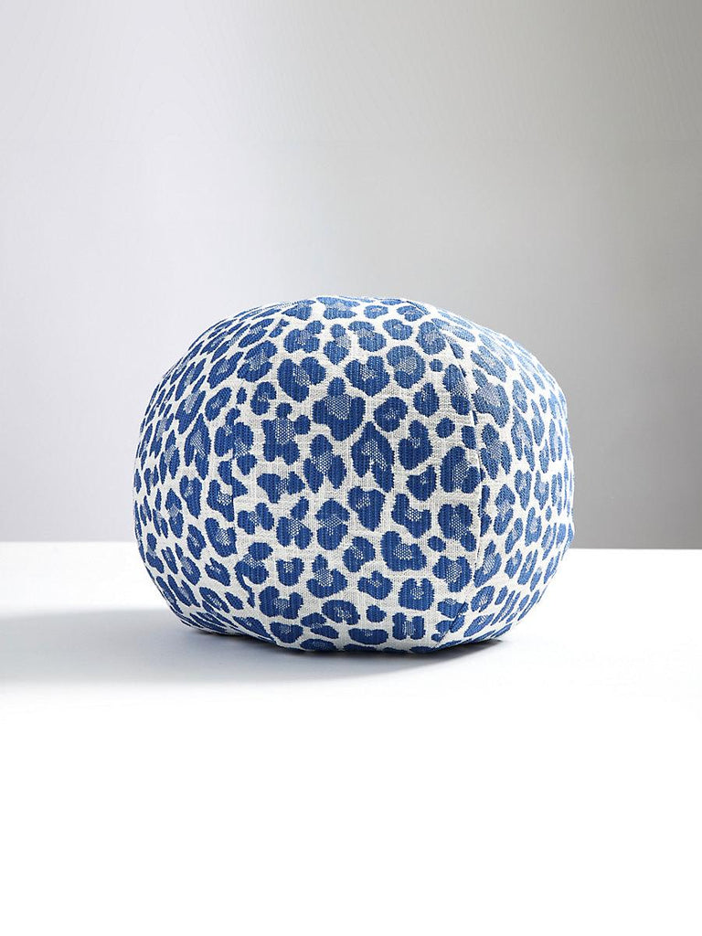 Scalamandre Backyard Bengal Outdoor Sphere Cobalt Pillow