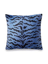 Scalamandre Tigre - Silk Square 22 X 22 - Blues & Black Pillow