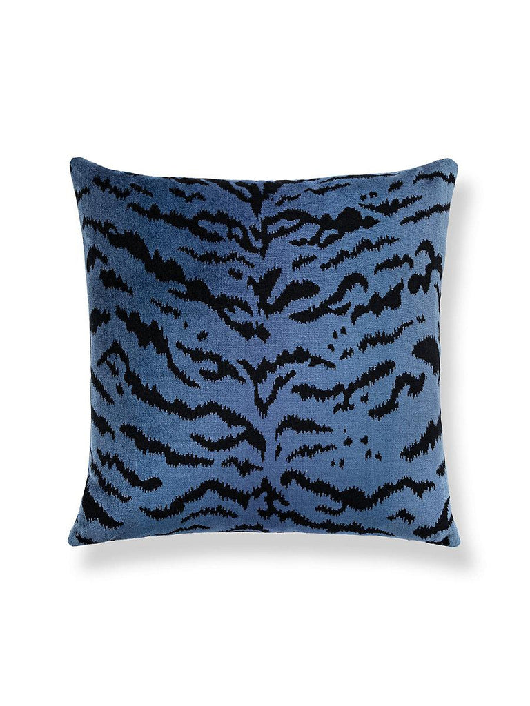 Scalamandre Tigre/Velvet Blues & Black / Indigo Pillow