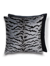 Scalamandre Tigre/Velvet 22 X 22 - Silver&Black/Black Pillow