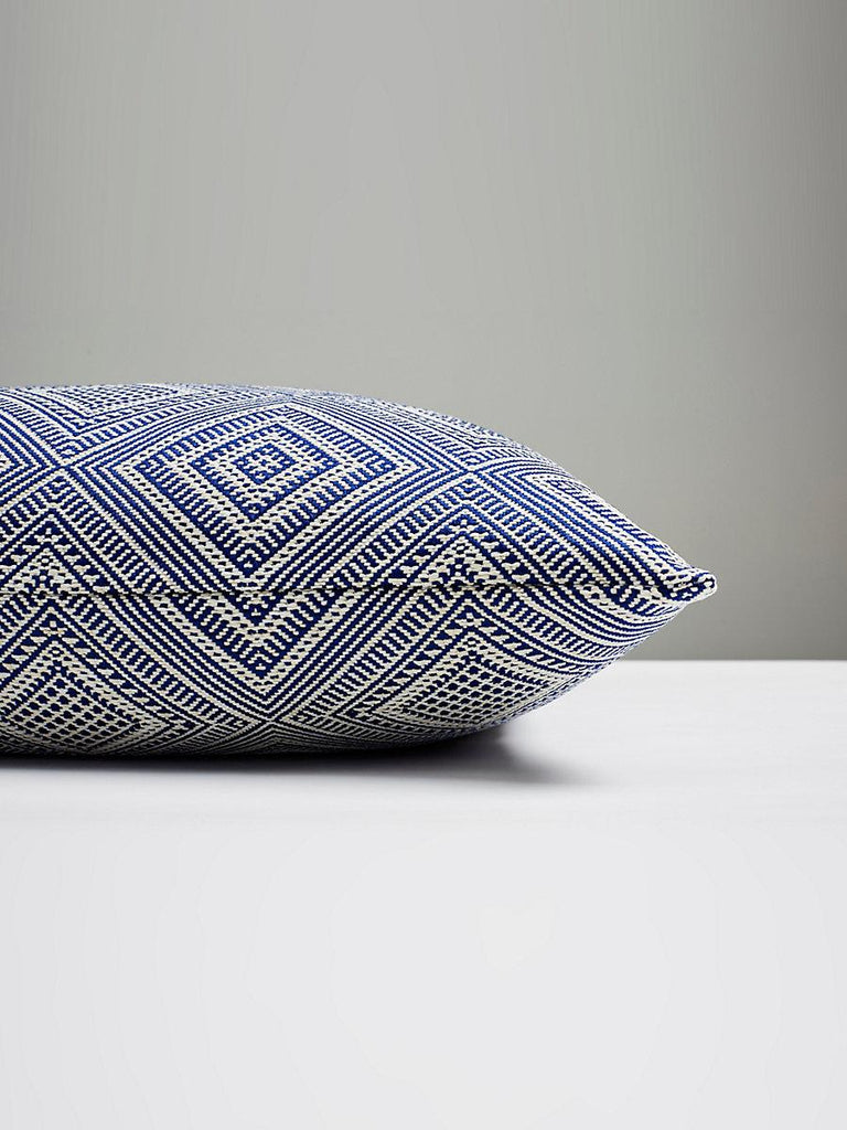 Scalamandre Antigua Weave Outdoor Indigo Pillow