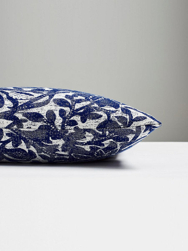 Scalamandre Bali Floral Outdoor Ultramarine Pillow