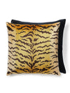 Scalamandre Tigre/Velvet 22 X 22-Ivory,Gold&Black/Black Pillow