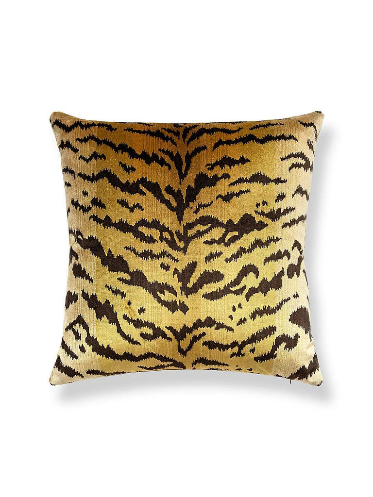 Scalamandre Tigre/Velvet Ivory, Gold & Black / Gilt Pillow