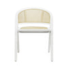 Worlds Away Cane Barrel Back Dining Chair In Matte White Lacquer