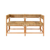 Worlds Away Rattan Bench With Seagrass Wrapped Seat And Seat Back