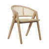 Worlds Away Cane Barrel Back Dining Chair In Cerused Oak