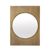 Worlds Away Modern Round Mirror With Rectangle Frame In Antique Brass