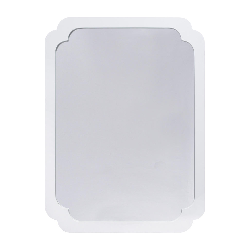 Worlds Away WHITE LACQUER PINCHED CORNER MIRROR