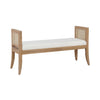 Worlds Away Square Edge Bamboo Detail Bench With Cane Sides In Cerused Oak