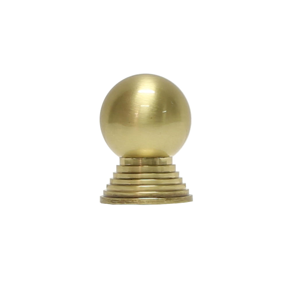 Worlds Away ROUND ANTIQUE BRASS KNOB W. TIERED STEM