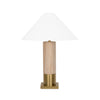 Worlds Away Brushed Brass Base Table Lamp With White Linen Coolie Shade In Cerused Oak_X000D_