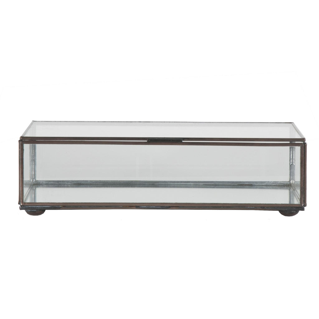 Worlds Away MEDIUM RECTANGULAR BOX WITH CLEAR GLASS