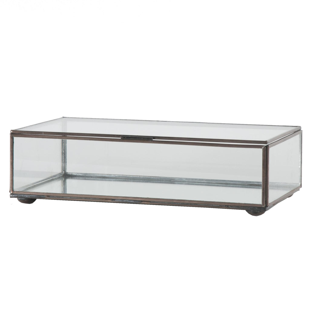 Worlds Away MEDIUM RECTANGULAR BOX WITH CLEAR GLASS