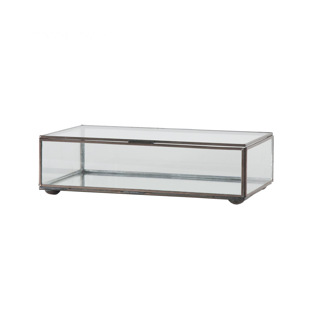 Worlds Away SMALL RECTANGULAR BOX WITH CLEAR GLASS