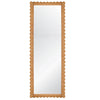 Worlds Away Scallop Edge Rattan Floor Mirror