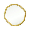 Worlds Away Round Metal Mirror With Organic Textured Antique Brass Frame