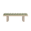 Worlds Away Channeled Seat Bench With Cerused Oak Base In Sage Green Velvet