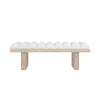 Worlds Away Channeled Seat Bench With Cerused Oak Base In Performance White Linen