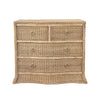 Worlds Away Four Drawer Chest In Woven Rattan With Satin Brass Pulls