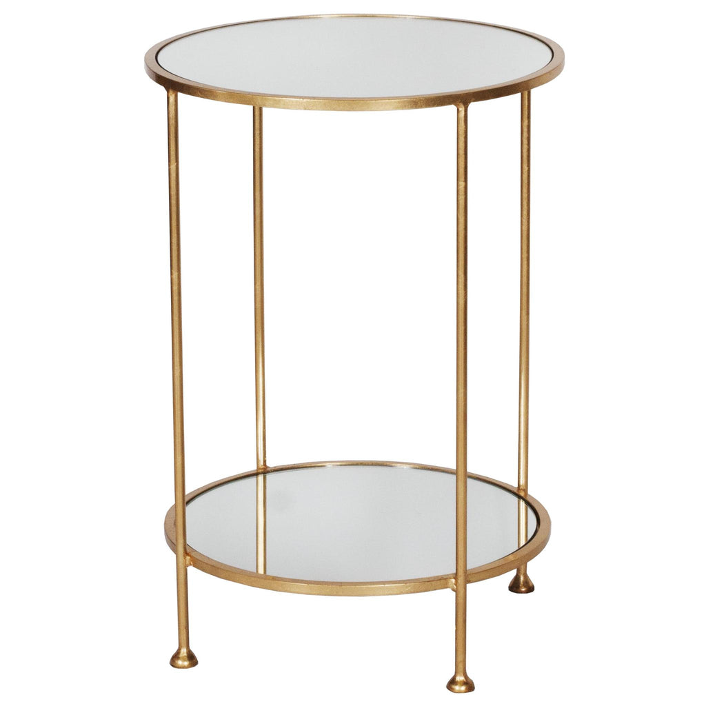 Worlds Away 2 TIER GOLD LF SIDE TABLE W MIR