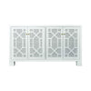 Worlds Away Four Door Buffet With Trellis Over Painted Cane Doors In Matte White Lacquer