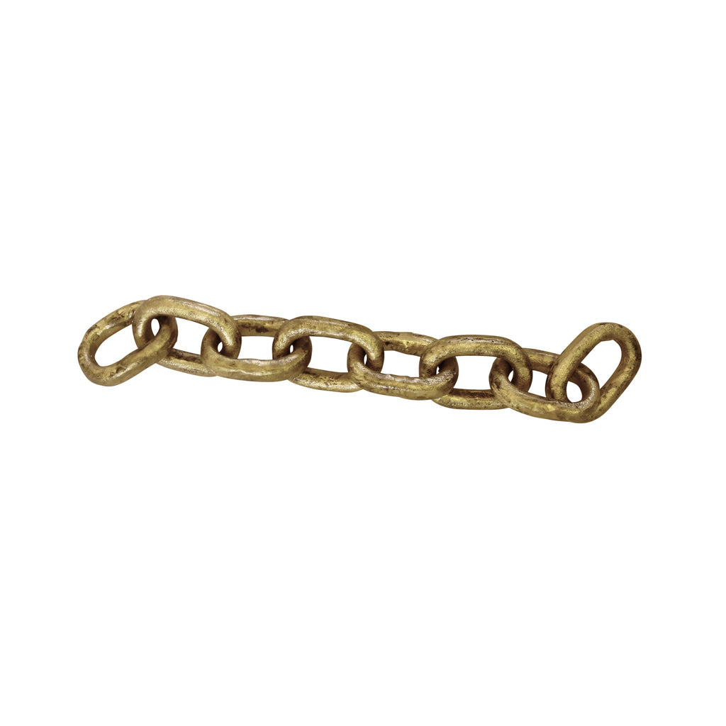 Worlds Away ALUMINUM METAL CHAIN LINK OBJECT IN TEXTURED BRASS FINISH