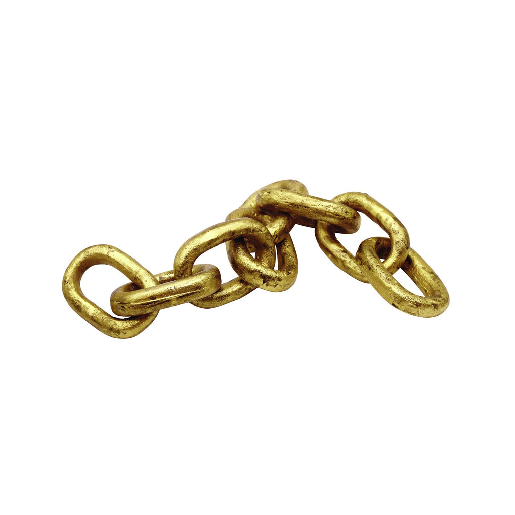 Worlds Away ALUMINUM METAL CHAIN LINK OBJECT IN TEXTURED BRASS FINISH