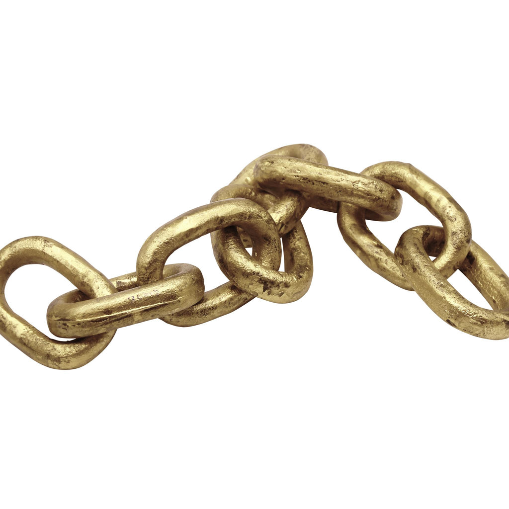 Worlds Away ALUMINUM METAL CHAIN LINK OBJECT IN TEXTURED BRASS FINISH