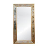 Worlds Away Rectangular Antiqued Floor Mirror With Gold Leafed Edging