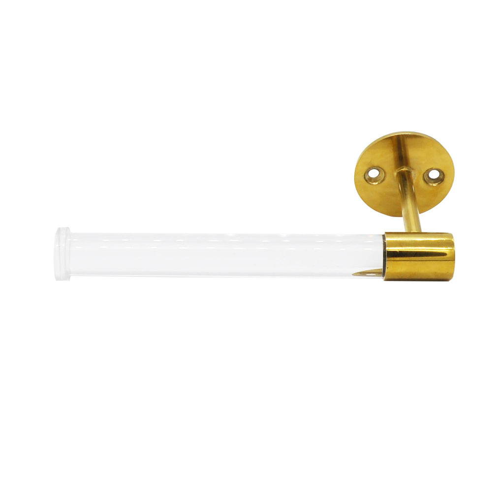 Worlds Away TOILET PAPER HOLDER IN ACRYLIC AND BRASS