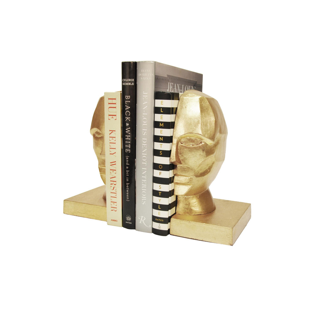 Worlds Away PROFILE BOOKENDS IN GOLD LEAF