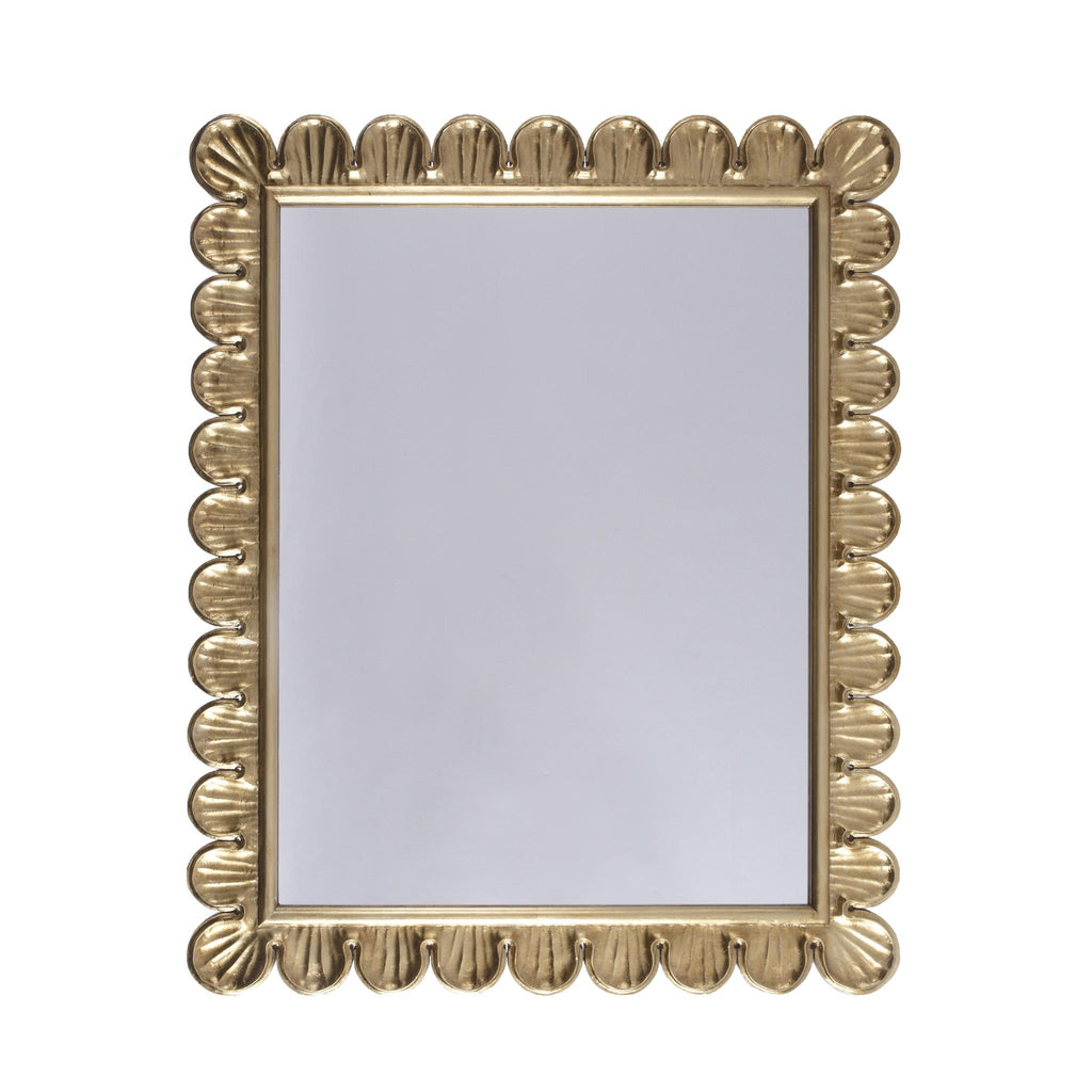 Worlds Away SCALLOPED EDGE FRAME MIRROR IN GOLD LEAF